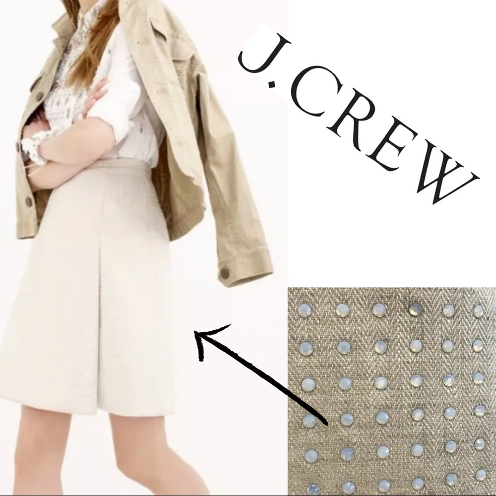J. CREW Collection Ivory Linen Bonded Skirt